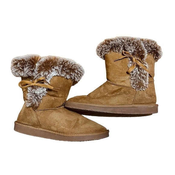 Furry Mid-Calf Winter Slip-On Boots - Picture 2 of 14